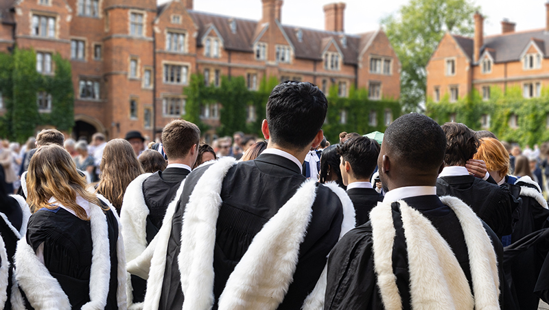 Students outside a British University